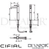 Cifial 32401QD Mini Square Extended Mono Basin Tap Dimensions