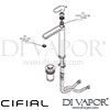 Cifial Techno TH250 Extended Mono Basin Tap Dimension
