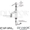 Cifial 32401TH Techno 465 Extended Mono Basin Mixer Tap Dimension