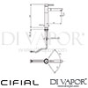 Cifial 32401TH Techno 465 Extended Mono Basin Mixer Tap Dimensions