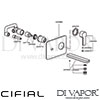 Cifial 32402CL Coule 2H Wall Basin Mixer Tap Dimension