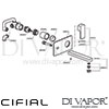 Cifial 32402CU Cudo 2 Hole Wall Basin Mixer Tap Dimension