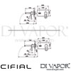 Cifial 32402CUO Cudo Open 2 Hole Wall Basin Mixer Tap Dimensions