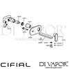 Cifial 32402EM Emmie Chrome Black 2H Wall Basin Mixer Tap Dimension