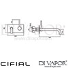 Cifial Techno Mini Round 2H Wall Basin Mixer Tap Dimensions