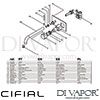 Cifial 32402QD Mini Square 2 Hole Wall Basin Mixer Dimension