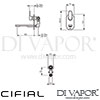 Cifial Techno 2 Hole Wall Basin Mixer Tap Dimensions