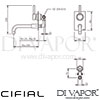 Cifial Techno 465 Wall-Mounted Washbasin Mixer 1F Dimensions