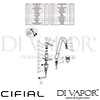 Cifial Techno 465 Techno C3 2F Single Lever Washbasin Tap Dimension