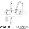 Cifial Techno 465 Techno C3 2F Single Lever Washbasin Tap Dimensions