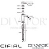 Cifial 32410CL Coule Mono Bidet Mixer Dimension