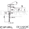 Cifial 32410CL Coule Mono Bidet Mixer Dimensions