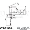 Cifial 32410CU Cudo Mono Bidet Mixer Tap Dimensions