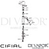 Cifial 32410EM Emmie Mono Bidet Mixer Tap Dimension