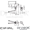 Cifial Single Lever Bidet Joystick 1F Dimensions