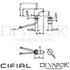 Cifial 32410M10 Techno M10 Mono Bidet Mixer Dimensions