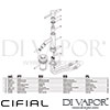 Cifial Style 25 Single Lever Bidet Mixer 1H Clic-Clac Dimension