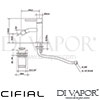 Cifial Style 25 Single Lever Bidet Mixer 1H Clic-Clac Dimensions