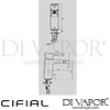 Cifial Style L 20B Bidet Single Lever Drainer 1F Dimensions
