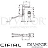 Cifial Techno TH250 Mono Bidet Tap Dimensions