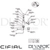 Cifial Techno 465 Single Lever Bidet Straight 1F Dimension