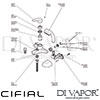 Cifial 32420NPD Podium 2 Hole Deck Bath Shower Mixer HP Dimension