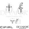 Cifial 32420NPD Podium 2 Hole Deck Bath Shower Mixer HP Dimensions