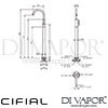 Cifial Single Leg Floor Standing Bath Filler Dimensions