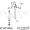 Cifial 32422TH Technovation 465 Chrome Black Single Leg Floor Bath Shower Mixer Dimension