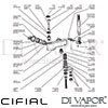 Cifial M3 Single Lever Bath Shower Joystick Wall Mounted Hand Shower 2F Dimension