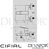 Cifial tyle L 20A Single Lever Bath Shower Exposed Wall Hand Shower 2F Dimensions