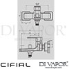 Cifial Style H 20D Single Lever Bath Shower Exposed Wall Hand Shower 2F Dimensions