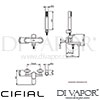 Cifial 32425SF Adele Wall Mounted Bath Shower Mixer Tap Dimensions