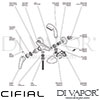 Cifial 32430NP Podium Wall Mounted Shower Mixer Dimension