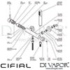 Cifial 32430TT Mini Round 2 Hole Wall Manual Shower Mixer Dimension