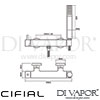 Cifial 32430TT Mini Round 2 Hole Wall Manual Shower Mixer Dimensions