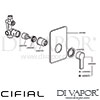 Cifial 32431CL Coule Concealed Manual Shower Mixer Dimension