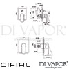 Cifial 32431CU Cudo Concealed Manual Shower Mixer Dimensions