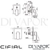 Cifial 32431CUO Cudo Open Concealed Manual Mixer Dimensions