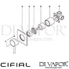 Cifial 32431MI Technovation 465 Mini Round Black Concealed Manual Mixer Shower Dimension