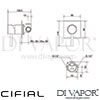 Cifial 32431MI Technovation 465 Mini Round Black Concealed Manual Mixer Shower Dimensions