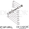 Cifial 32431QD Mini Square Concealed Manual Mixer Dimension