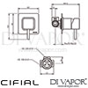 Cifial 32431QD Mini Square Concealed Manual Mixer Dimensions