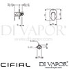 Cifial 32431T2 TH251 Concealed Manual Mixer Dimensions