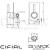 Cifial Techno 465 Built-In Shower Mixer Dimensions