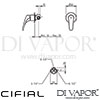 Cifial 32433NP Podium Concealed Manual Mixer Dimensions