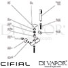 Cifial 32435SF Adele Wall Mounted Shower Mixer Dimension
