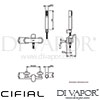 Cifial 32435SF Adele Wall Mounted Shower Mixer Dimensions