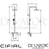 Cifial Optimal Single Lever Exposed Wall Shower Fixed Shower Dimensions