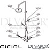 Cifial Style 25 Single-Lever Exposed Wall Shower Fixed Manual Shower Dimension